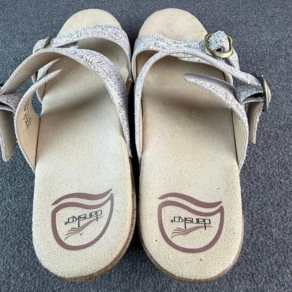 Dansko Sophie Leather Wedge Comfort Sandal Women EU38|US7.5-8 Multi Color